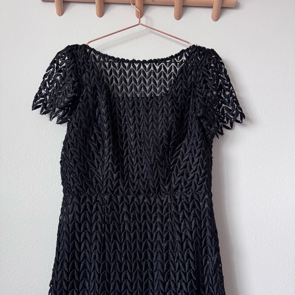 Kay Unger Black Tatum Floral Lace Midi Dress - Picture 4 of 13